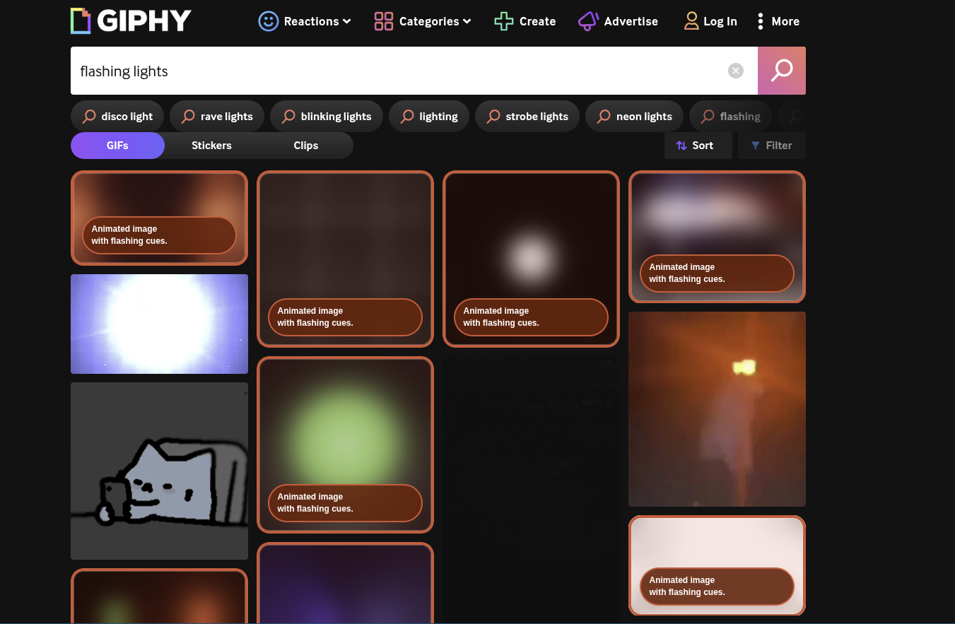 Censored flashing content example